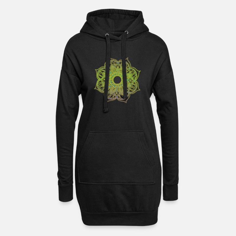 Mandala - Hoodie-Kleid - Schwarz