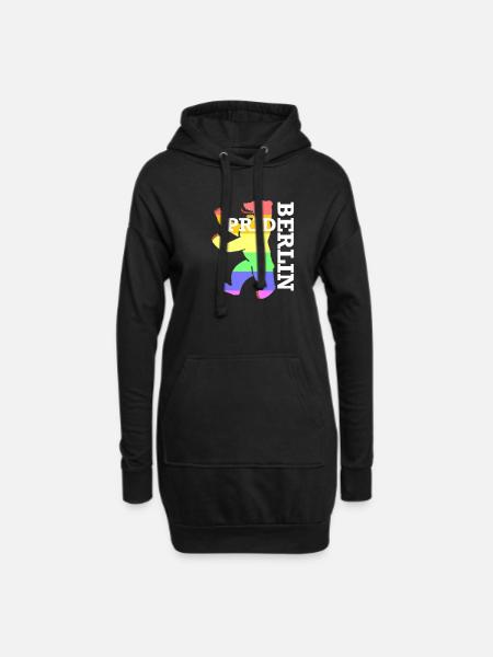 LGBT Berlin Pride Bär - Hoodie-Kleid - Schwarz
