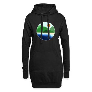 Vibrations de l’Islande - Sweat-shirt à capuche long Femme - noir - Devant