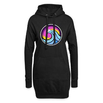 Wave Logo - Sweat-shirt à capuche long Femme - noir - Devant