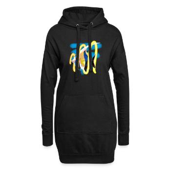 Poissons de mer - Sweat-shirt à capuche long Femme - noir - Devant