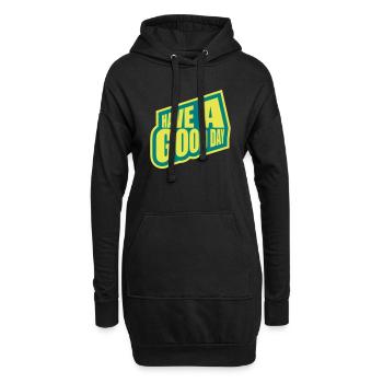 Bonne journée - Sweat-shirt à capuche long Femme - noir - Devant