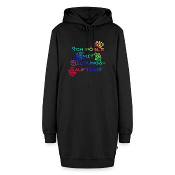 Der blumige Bildungsauftrag - Hoodie-Kleid - Schwarz - Vorne - AI Model Female 172 light (172cm)