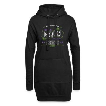 bachhund bday welpe haustier windhund weihnachten - Hoodie-Kleid - Schwarz - Vorne
