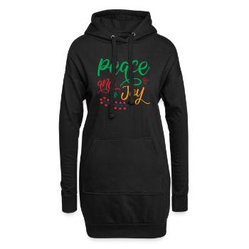 Frieden und Freude - Weihnachtshumor - Hoodie-Kleid - Schwarz - Vorne