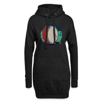 Schlagzeug Melodie - Hoodie-Kleid - Schwarz - Vorne