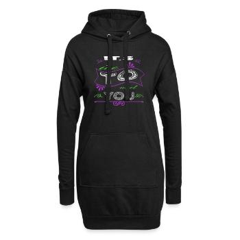 fun dinosaurs beach holiday dino beard gang bday - Hoodie-Kleid - Schwarz - Vorne
