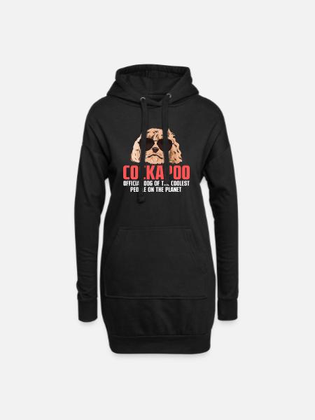 Cockapoo Hund - Hoodie-Kleid - Schwarz