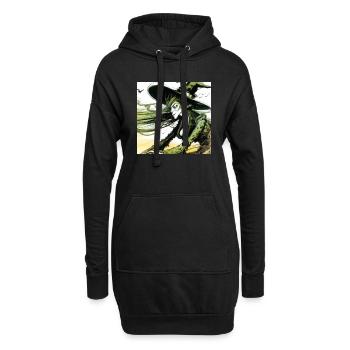 Dessin de sorcière - Sweat-shirt à capuche long Femme - noir - Devant