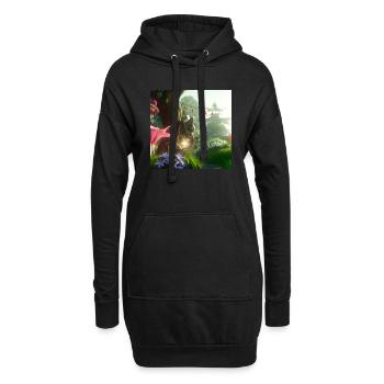 Magischer Wald - Hoodie-Kleid - Schwarz - Vorne