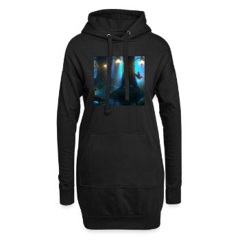 Magischer Wald - Hoodie-Kleid - Schwarz - Vorne