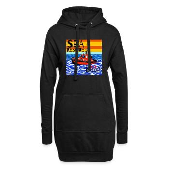 Le sauvetage en mer n’est pas un crime - Sweat-shirt à capuche long Femme - noir - Devant