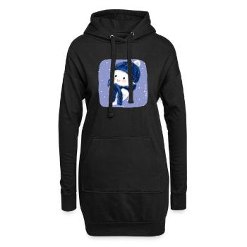 de la neige - Sweat-shirt à capuche long Femme - noir - Devant