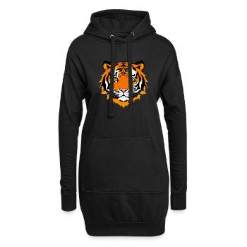 Comic Tiger Mignon Drôle Cool Dessin animé 25 - Sweat-shirt à capuche long Femme - noir - Devant