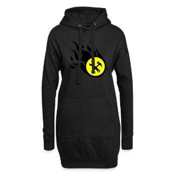 Handwerker Flamme - Hoodie-Kleid - Schwarz - Vorne