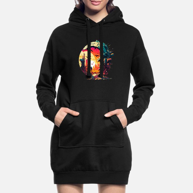 Sci Fi Desolate Weld with an Itinerant Hoodie Dress
