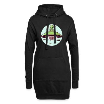 Doodo der Außerirdische - Hoodie-Kleid - Schwarz - Vorne