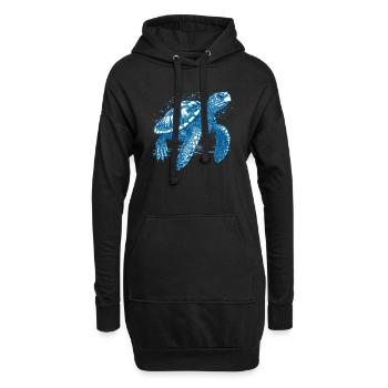 Turtle swimming freely in the sea - Hoodie Dress - black - Front
