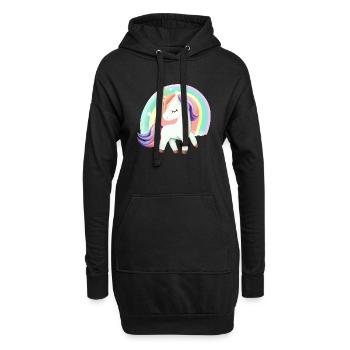 Cute unicorn - Sweat-shirt à capuche long Femme - noir - Devant