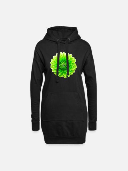 Blume - Hoodie-Kleid - Schwarz