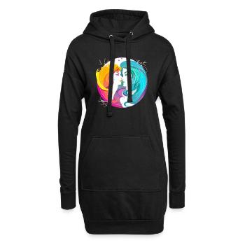Les jumelles Gémini - Sweat-shirt à capuche long Femme - noir - Devant