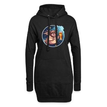 Cochon avec ailes et bière - Sweat-shirt à capuche long Femme - noir - Devant