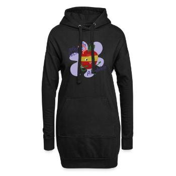 Apfel wird gebissen - Hoodie-Kleid - Schwarz - Vorne