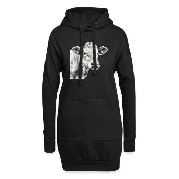 Die Kuh im Bleistift Nr. 3 - Hoodie-Kleid - Schwarz - Vorne