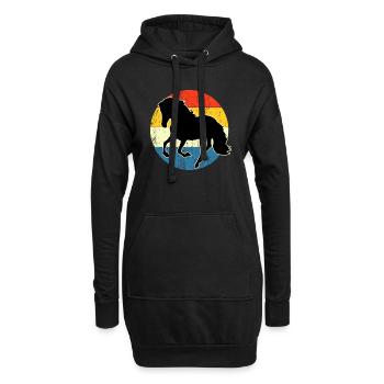 Vintage Retro Pferd Sonnenuntergang für Pferdeliebhaber - Hoodie-Kleid - Schwarz - Vorne