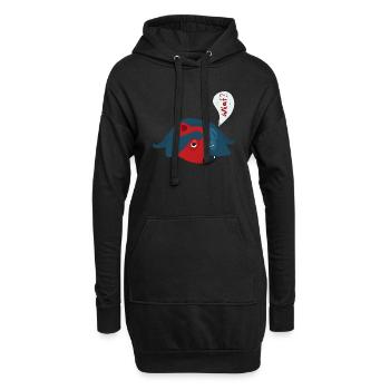 Hund - Hoodie-Kleid - Schwarz - Vorne