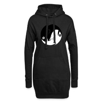 Ying-Yang Fische - Hoodie-Kleid - Schwarz - Vorne