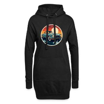 oldtimer Klassik - Hoodie-Kleid - Schwarz - Vorne