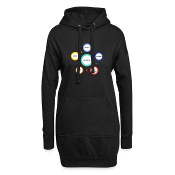 Kaffee, Eis, Grillen, Schlafen und Wiederholen - Hoodie-Kleid - Schwarz - Vorne