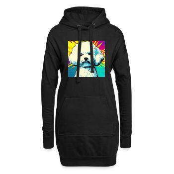 Bichon Frisé Pop Art - Hoodie-Kleid - Schwarz - Vorne