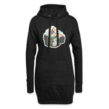 Randonnées en montagne - Sweat-shirt à capuche long Femme - noir - Devant
