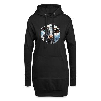 Style d’hiver Vache - Sweat-shirt à capuche long Femme - noir - Devant