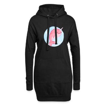 Niedlicher Baby-Wal - Hoodie-Kleid - Schwarz - Vorne