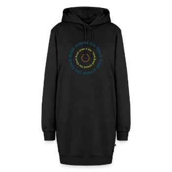 Rund um die Uhr lesen - Hoodie-Kleid - Schwarz - Vorne - AI Model Female 172 light (172cm)