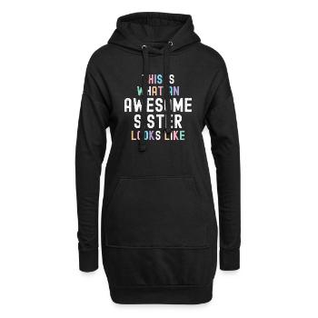 Voici à quoi ressemble une sœur géniale - Best - Sweat-shirt à capuche long Femme - noir - Devant