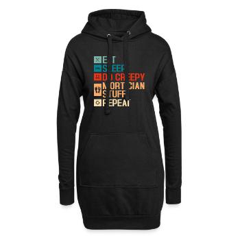 Manger Dormir Faire Des Trucs Effrayants De Pompes Funèbres Répéter Mortuar - Sweat-shirt à capuche long Femme - noir - Devant