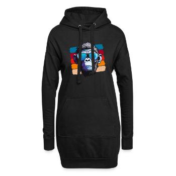 Cool Monkey - Hoodie-Kleid - Schwarz - Vorne