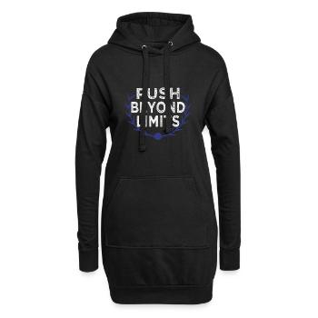 humor resilience and endurance functional fitness - Hoodie-Kleid - Schwarz - Vorne