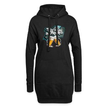 Recycling ist in vollem Gange - Hoodie-Kleid - Schwarz - Vorne