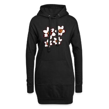 4 Marguerites Blanches Fleurs Printemps Été Fleurs - Sweat-shirt à capuche long Femme - noir - Devant