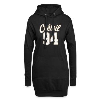 Créteil 94 - Sweat-shirt à capuche long Femme - noir - Devant