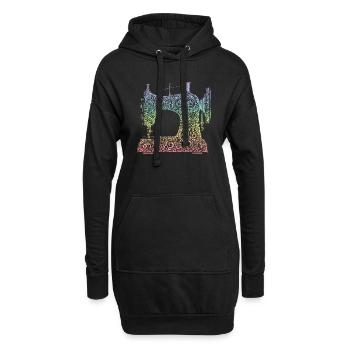 Machine à coudre - Sweat-shirt à capuche long Femme - noir - Devant