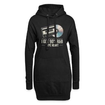 R&B Vibes der 90er – Gefühl Pur - Hoodie-Kleid - Schwarz - Vorne