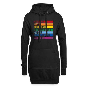 LGBTQIA+ rainbow flag lesbian gay bi plus - Hoodie Dress - black - Front