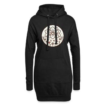Blumenwiese hell - Hoodie-Kleid - Schwarz - Vorne