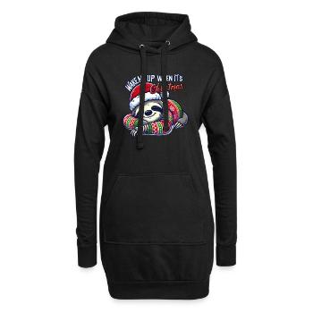 Réveille-moi quand c’est Noël - Sweat-shirt à capuche long Femme - noir - Devant